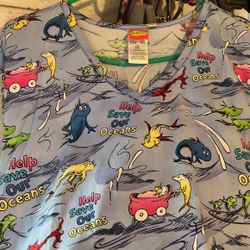 BNWT Dr. Seuss 2Xl Scrub Shirt