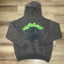 Spider Worldwide Hoodie Slate Gray-SizeM Web Graphic, BRAND NEW
