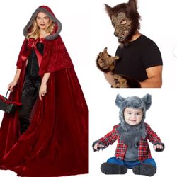 Family Halloween Costume - Werewolf, Red Riding Hood, Baby (6m-12m)