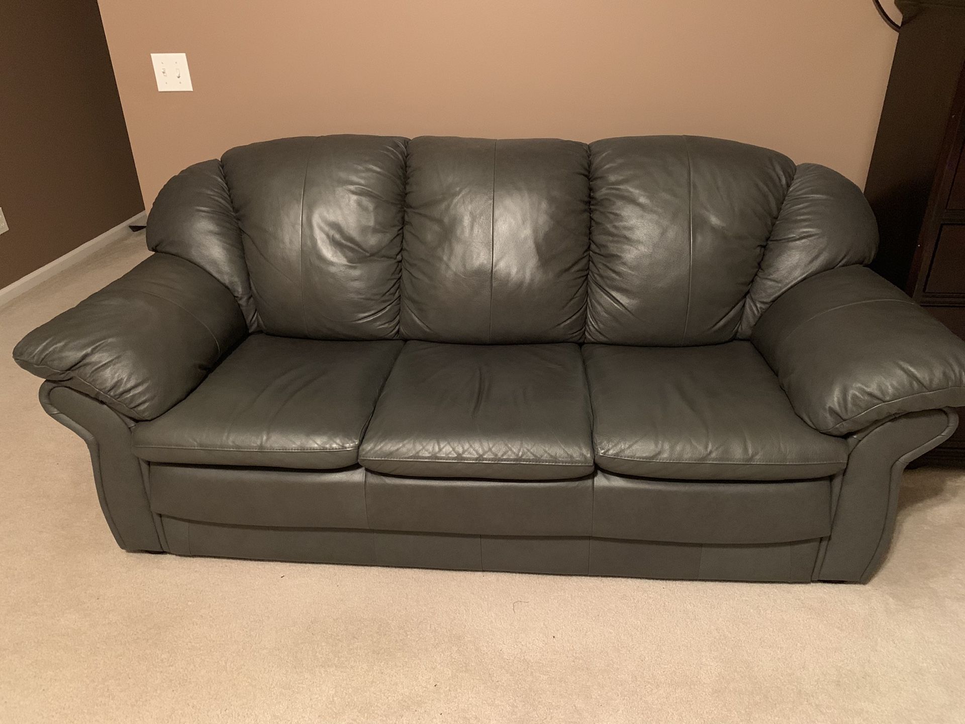 Leather Couch + Loveseat + Ottoman by Niroflex