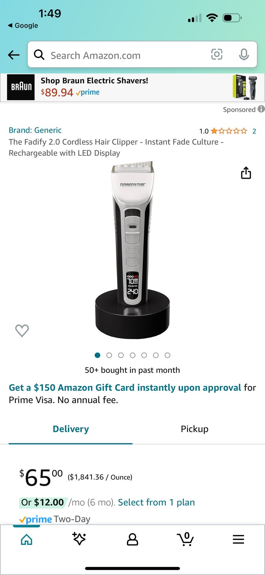 Fadify 2.0 Cordless Hair Clipper - Instant Fade Culture - Rechargeable with LED Display