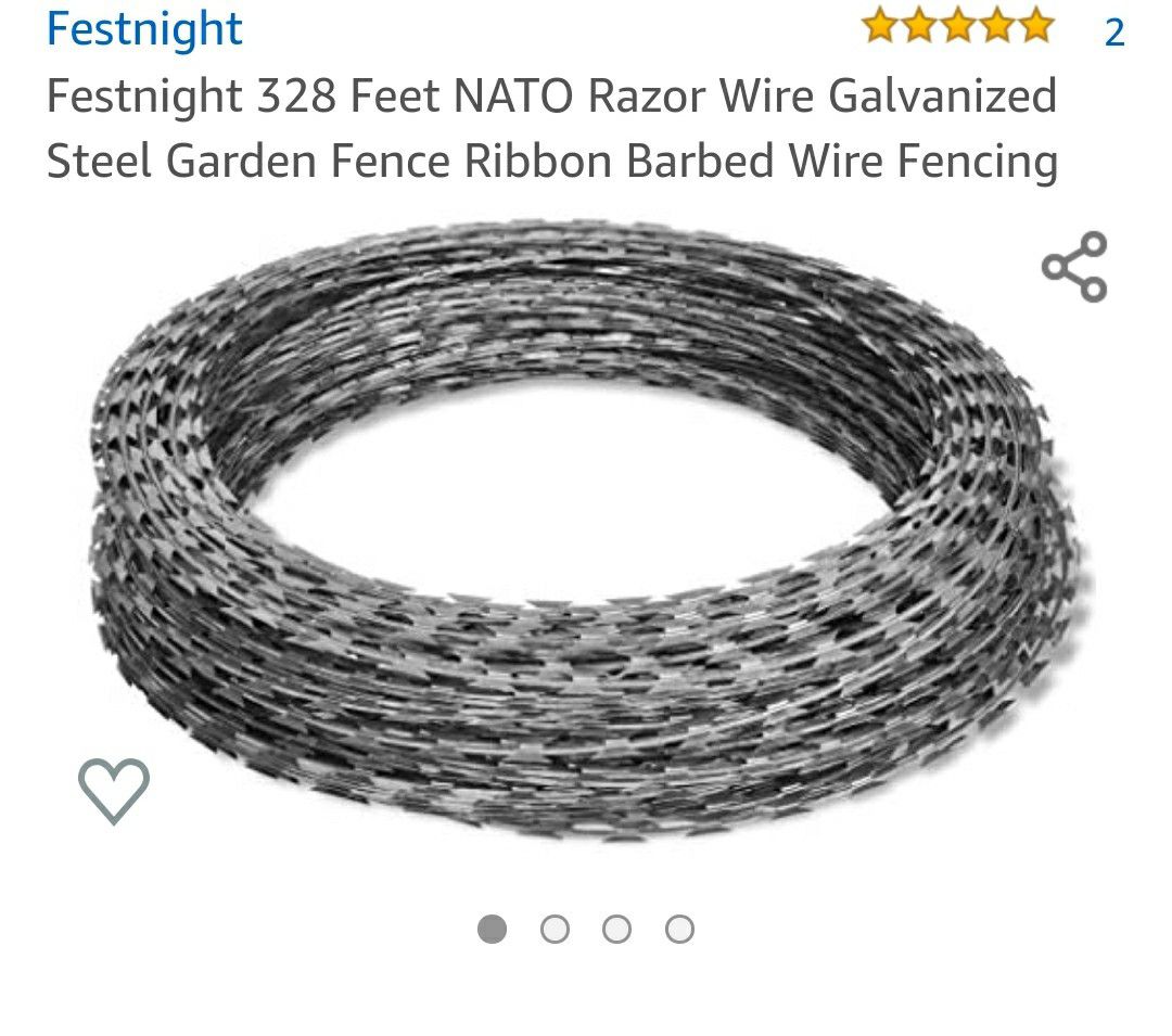 Razor wire barbed wire fence