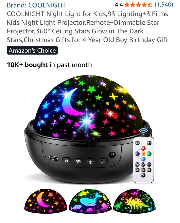 COOLNIGHT - Magic Ball Night Light Projector Age: 3+