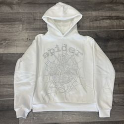 Spider white rhinestone hoodie Size S