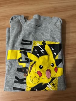 Pokémon Pikachu Gray Graphic T-Shirt 10-12