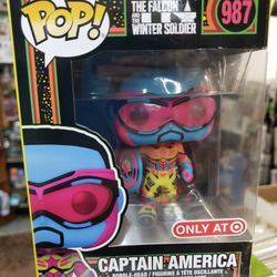 CAPTAIN AMERICA "The Falcon and The Winter Soldier" Funko POP! MARVEL #987, Blacklight Target Exclusive 