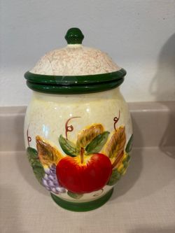 Ceramic Cookie Jar with Fruit Design