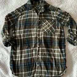 XS Green Plaid Flannel EXPRESS