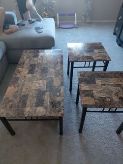 Coffee table with 2 small tables stand