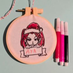 3" Embroidery Hoop Coloring Ornament  Plus 3-4 Markers 