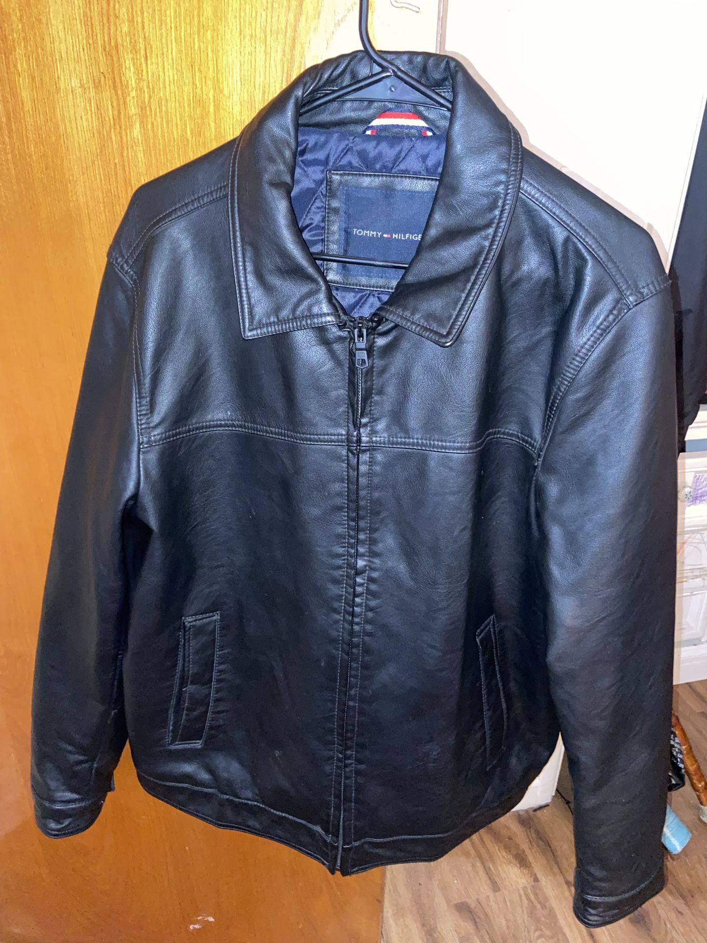 Tommy Hilfiger Faux Leather Jacket Mens L