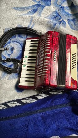 Red yamaha  accordion