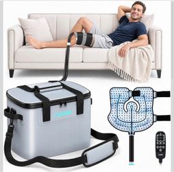 CUEME Ice Machine for Knee After Surgery, 20QT Capacity, Up to 18H Cooling Programmable Timer Knee Ice Machine, Strap-Sewn Cold Pad(16.14'' X 14.56'')
