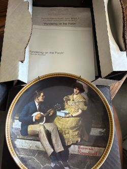 Norman Rockwell “Pondering on the Porch” with box and COA