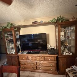 Wooden glass shelving x2