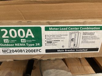 Siemens 200amp Main Meter Panel Semi Flush