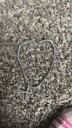 15% real stainless steal diamond cross chain 40 cm