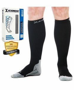 Compression Socks for Men & Women, 17-25mmHg Graduated Fit For Shin Splints, Running, Nurses, Flying, & Maternity Pregnancy. Improved Blood Flow. New
