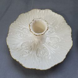 Lenox Ivory 24Kt Gold Trim Candle Holder 