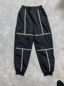 Black Jogger Pants with Reflective Piping