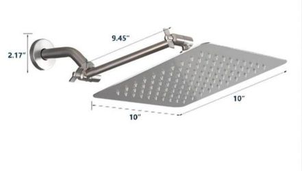 10" Shower Head with Pivot Arm in Brushed Nickel