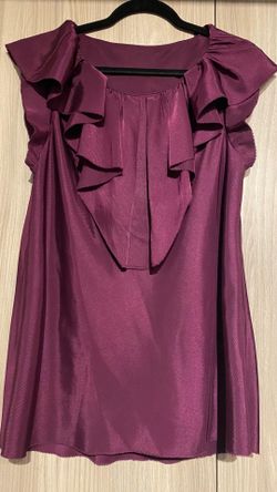 Silk burgundy color sleeveless blouse