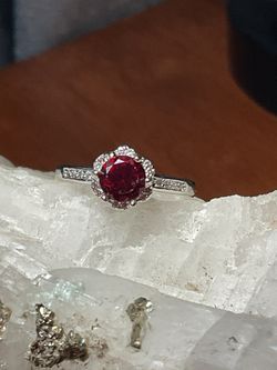 Adjustable Ruby .925 Silver Ring 