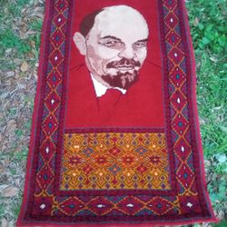 
Vintage Vladimir Lenin Collector's Rug / Tapestry 