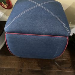 Bombay Company kids blue denim Bench ottoman with lid
