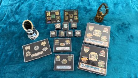 Vintage Florida Marlins Pins & Championship Trophies - Bundle