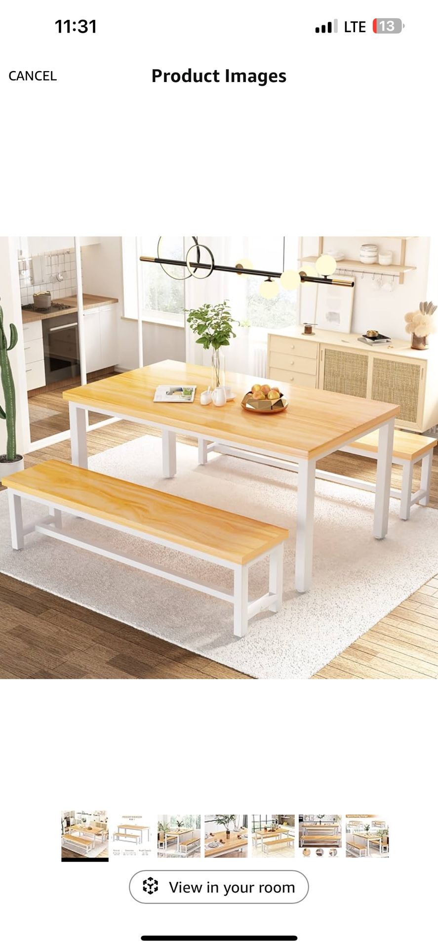 DINING ROOM TABLE-bench Style