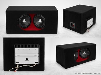JL Audio Slash 500/1 Amp + Dual 10" JL Audio Subs in Box (Tested & Working)