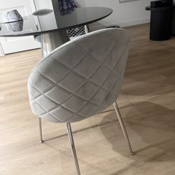 2 Grey Velvet Chairs