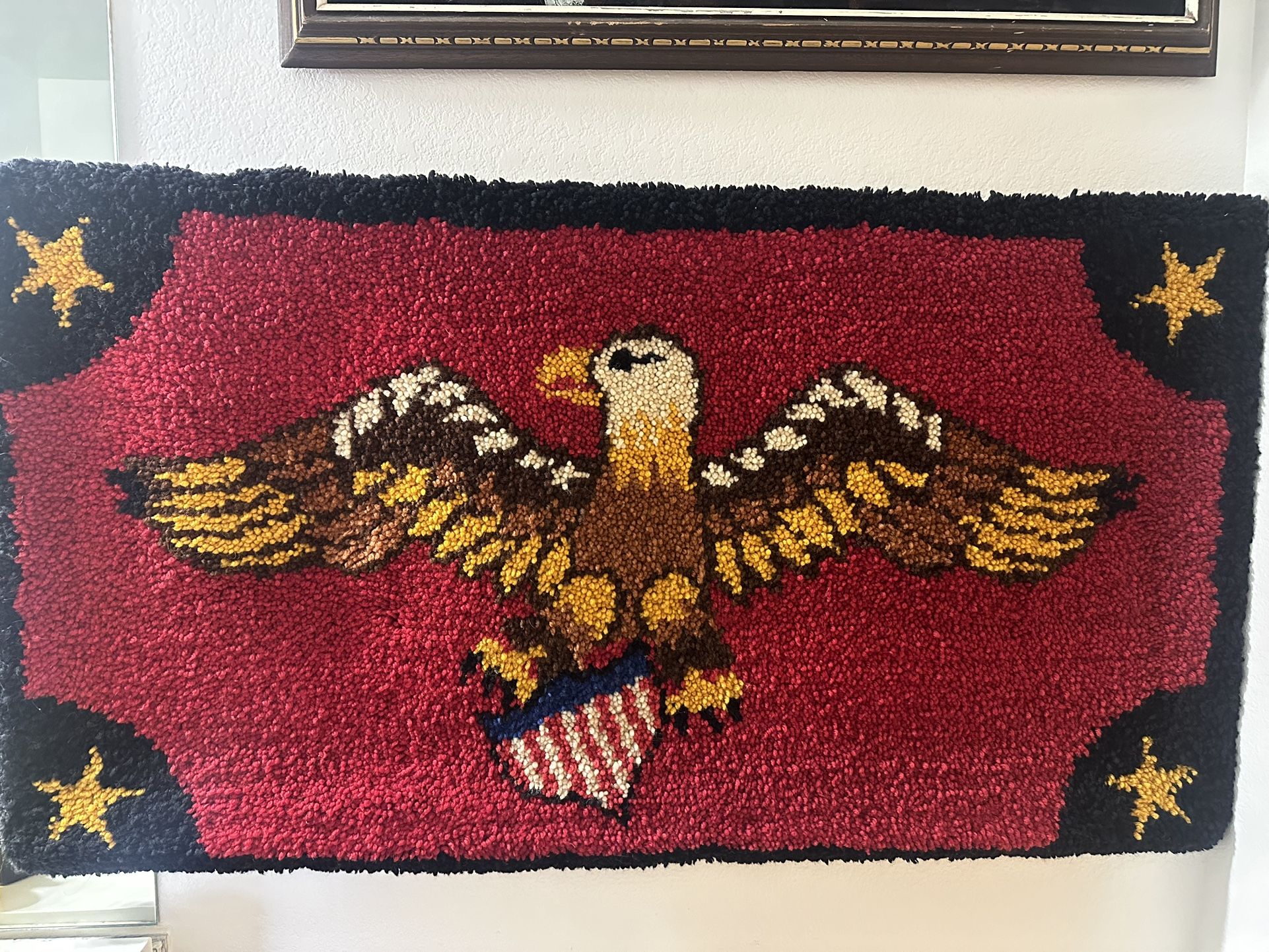 Vintage Wall Hangings Eagle Mirror No Smoking Rug 70s