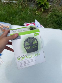 5-Inch Black Portable Fan – Battery, USB & Electric Compact Desk Fan