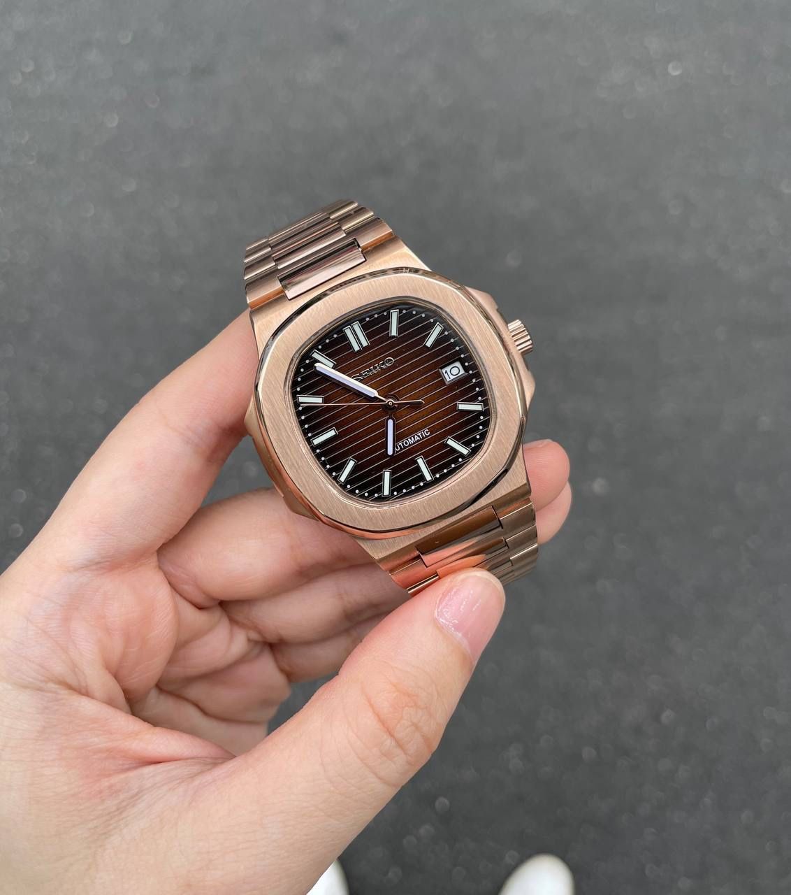 Seiko Mod: Nautilus Rose Gold
