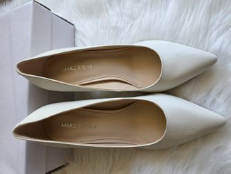 Marc Fisher Women's Viviene High Block Heel Pumps - Ivory, 6.5M