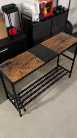 Industrial Entryway Bench / Shoe Rack Bench