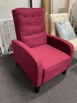 Newly Assembled Modern Button Tufted Fabric Upholstered Push back Recliner Chair