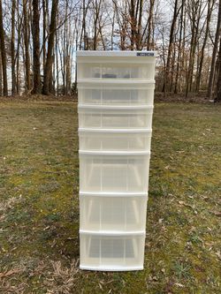 White 7-Drawer Iris Storage Cart With or Without Wheels