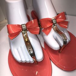Soda Coral Jelly Bows Sandal Shoes Size 10