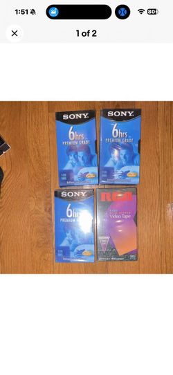 Sony Sony & RCA T-120 VHS Blank Video Tapes 6hr Recordable High Durability