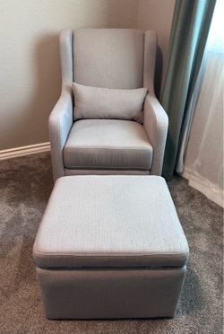 Swivel Glider with Storage Ottoman