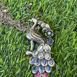 Peacock Pendant And necklace 