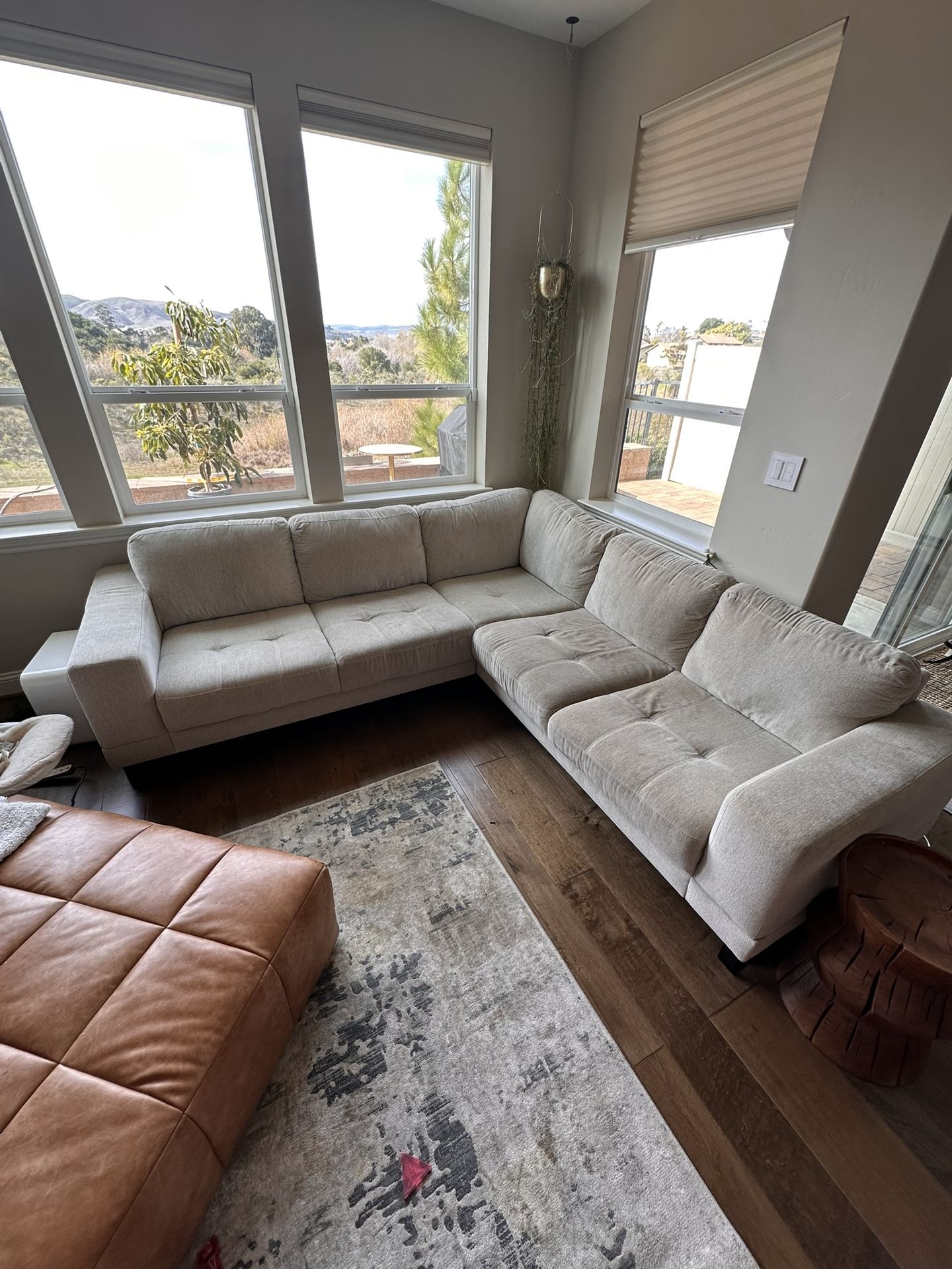 Greige L shaped Sectional 