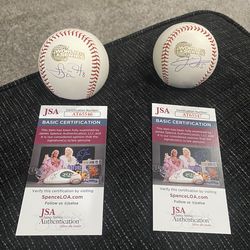 Frank Thomas/Carl Everett White Sox Signed 2005 World Series 2 Baseball Lot