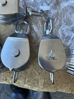 M50 Double Pulley Snatch Block Lifting Crane Swivel Hook, 304 Stainless Steel