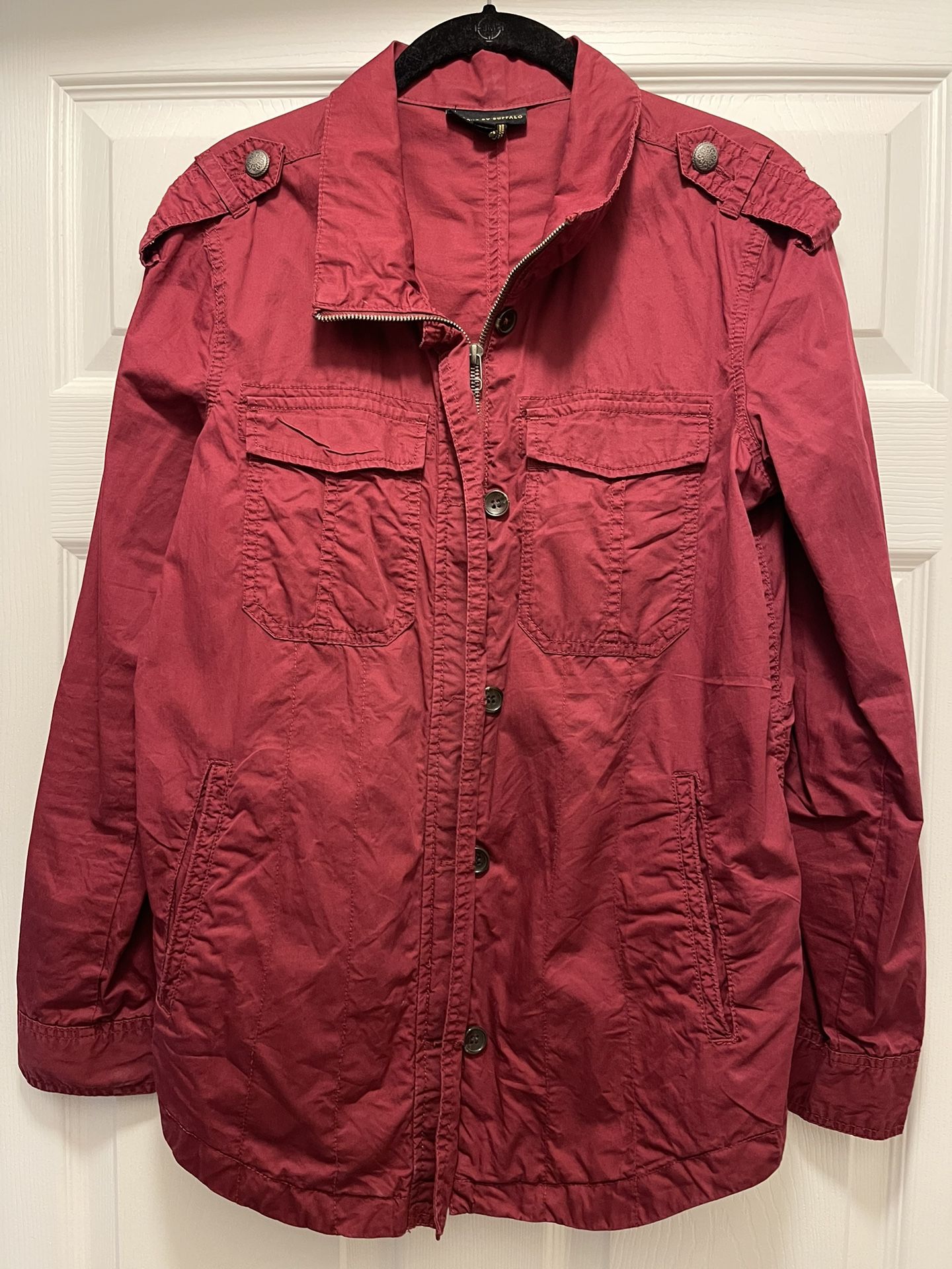 Red Soft Denim Jacket - Medium