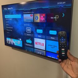 55in Flat Screen Roku, Smart Tv 4K UHD HDR