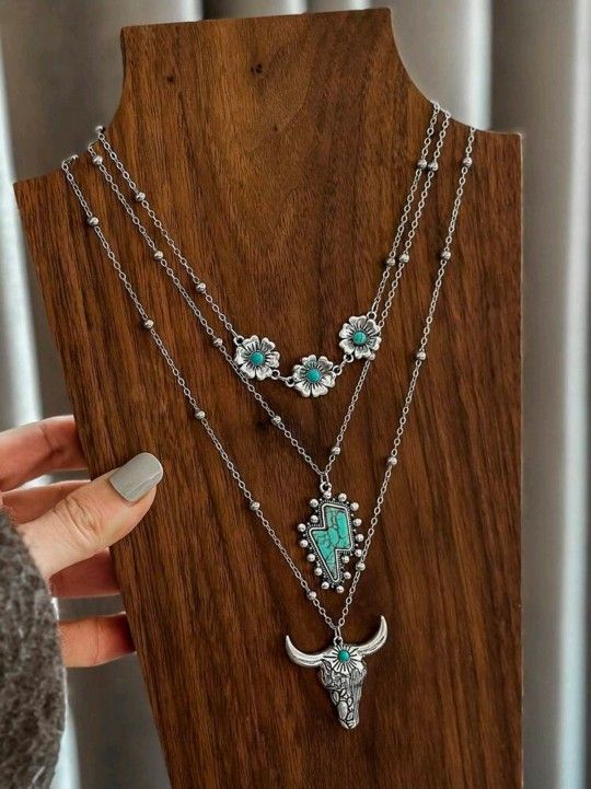 3 Western Turquoise Necklaces